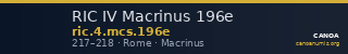 RIC IV Macrinus 196e — CANOA