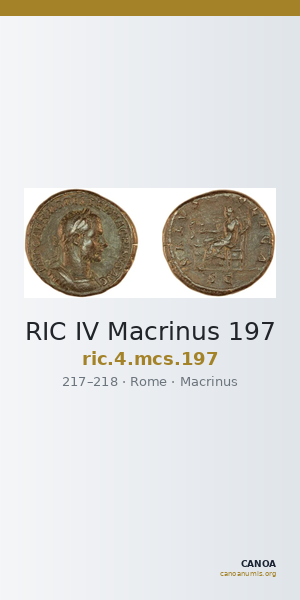 RIC IV Macrinus 197 — CANOA