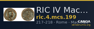 RIC IV Macrinus 199 — CANOA