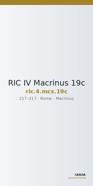RIC IV Macrinus 19c — CANOA