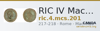 RIC IV Macrinus 201 — CANOA