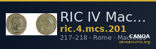 RIC IV Macrinus 201 — CANOA