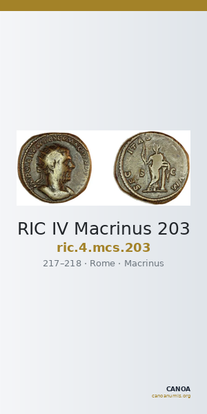 RIC IV Macrinus 203 — CANOA