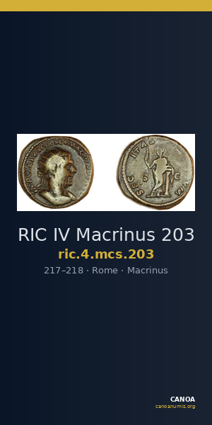 RIC IV Macrinus 203 — CANOA