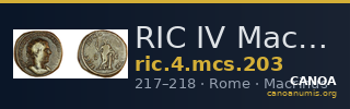 RIC IV Macrinus 203 — CANOA