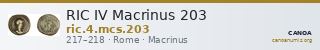 RIC IV Macrinus 203 — CANOA