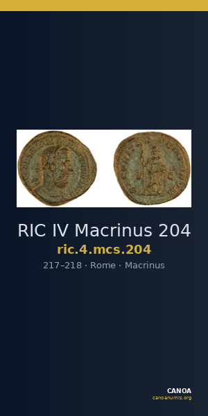 RIC IV Macrinus 204 — CANOA
