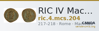 RIC IV Macrinus 204 — CANOA