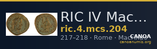 RIC IV Macrinus 204 — CANOA