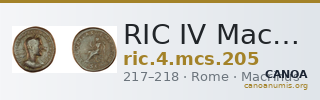RIC IV Macrinus 205 — CANOA