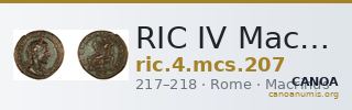 RIC IV Macrinus 207 — CANOA