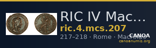 RIC IV Macrinus 207 — CANOA