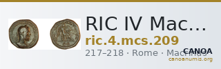 RIC IV Macrinus 209 — CANOA