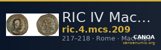 RIC IV Macrinus 209 — CANOA