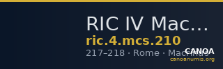 RIC IV Macrinus 210 — CANOA