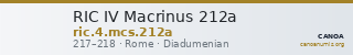 RIC IV Macrinus 212a — CANOA