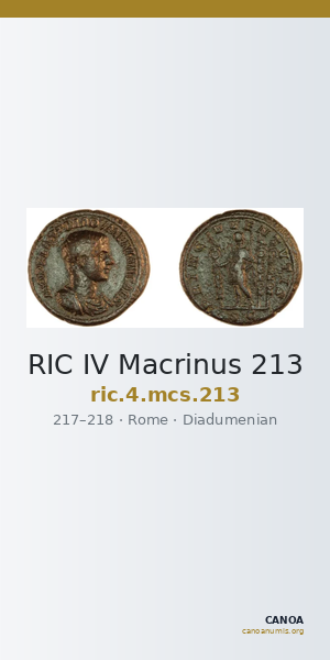 RIC IV Macrinus 213 — CANOA