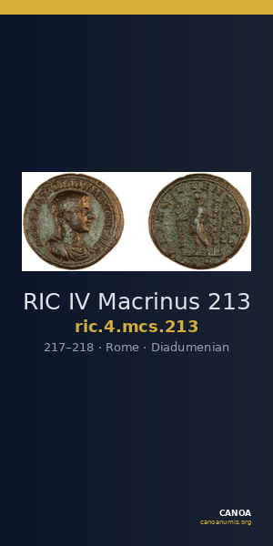RIC IV Macrinus 213 — CANOA