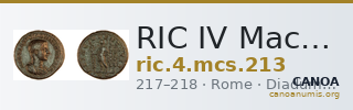 RIC IV Macrinus 213 — CANOA