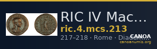 RIC IV Macrinus 213 — CANOA