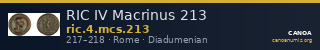 RIC IV Macrinus 213 — CANOA