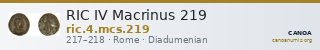 RIC IV Macrinus 219 — CANOA