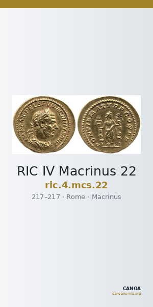 RIC IV Macrinus 22 — CANOA