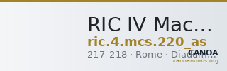 RIC IV Macrinus 220 (as) — CANOA