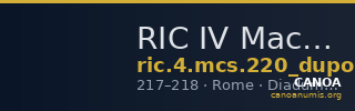 RIC IV Macrinus 220 (dupondius) — CANOA