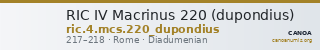 RIC IV Macrinus 220 (dupondius) — CANOA