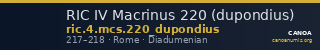 RIC IV Macrinus 220 (dupondius) — CANOA