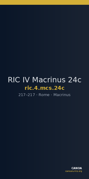 RIC IV Macrinus 24c — CANOA