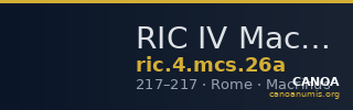 RIC IV Macrinus 26a — CANOA