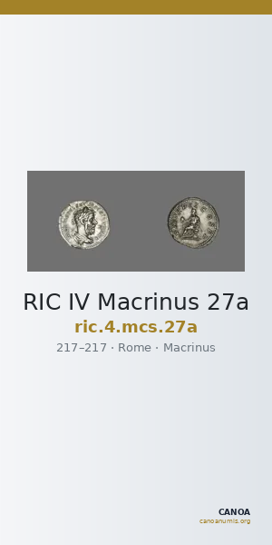 RIC IV Macrinus 27a — CANOA