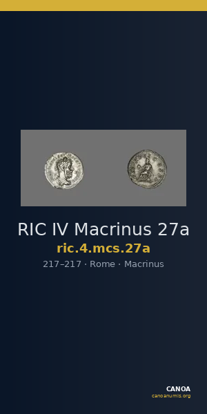 RIC IV Macrinus 27a — CANOA