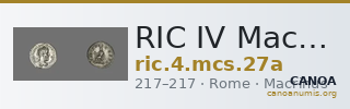 RIC IV Macrinus 27a — CANOA