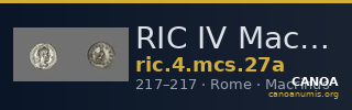RIC IV Macrinus 27a — CANOA