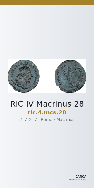 RIC IV Macrinus 28 — CANOA