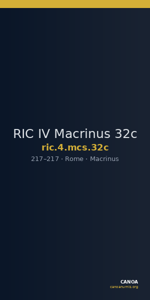 RIC IV Macrinus 32c — CANOA