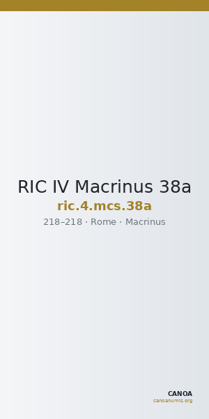 RIC IV Macrinus 38a — CANOA
