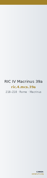 RIC IV Macrinus 39a — CANOA