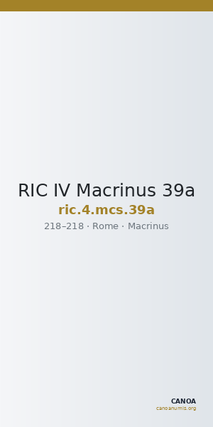 RIC IV Macrinus 39a — CANOA