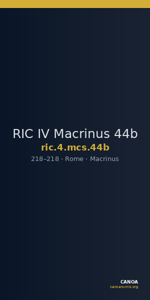 RIC IV Macrinus 44b — CANOA