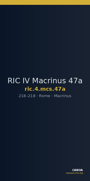 RIC IV Macrinus 47a — CANOA