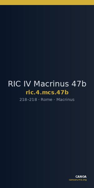 RIC IV Macrinus 47b — CANOA