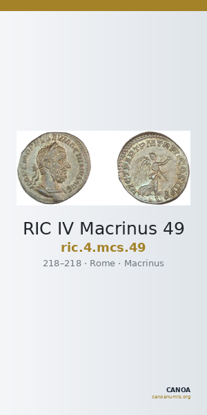 RIC IV Macrinus 49 — CANOA