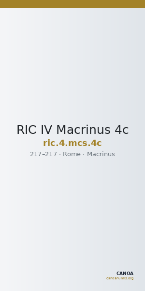 RIC IV Macrinus 4c — CANOA