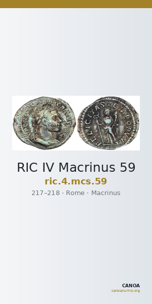 RIC IV Macrinus 59 — CANOA