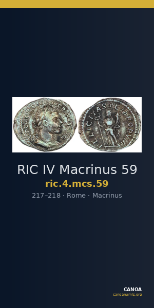 RIC IV Macrinus 59 — CANOA