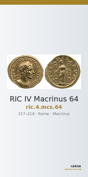 RIC IV Macrinus 64 — CANOA